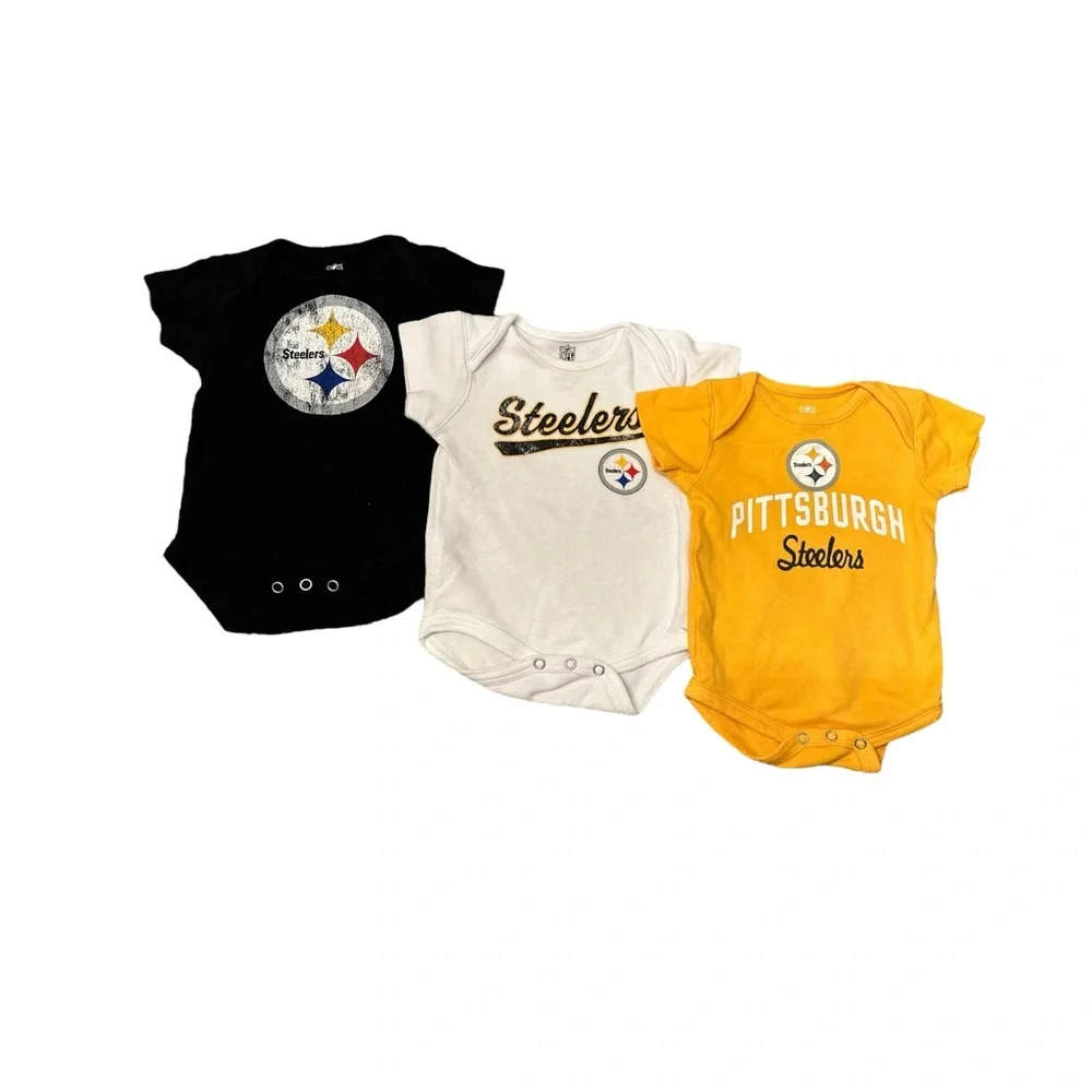Pittsburgh Steelers Six Piece Baby Bundle 0-3 Months, EUC - Picture 6 of 16